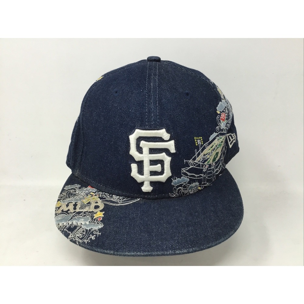 San Francisco Giants Denim Blue Stadium Hat Cap 7 3/8 58.7 CM fitted New Era